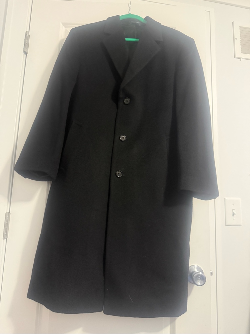 Alfani Black Men's Pea Coat - Single-Breasted Classic